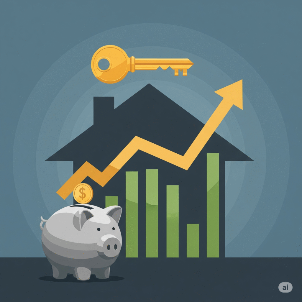 Figura que demonstra evolução do investimento imobiliário com rentabilidade positiva